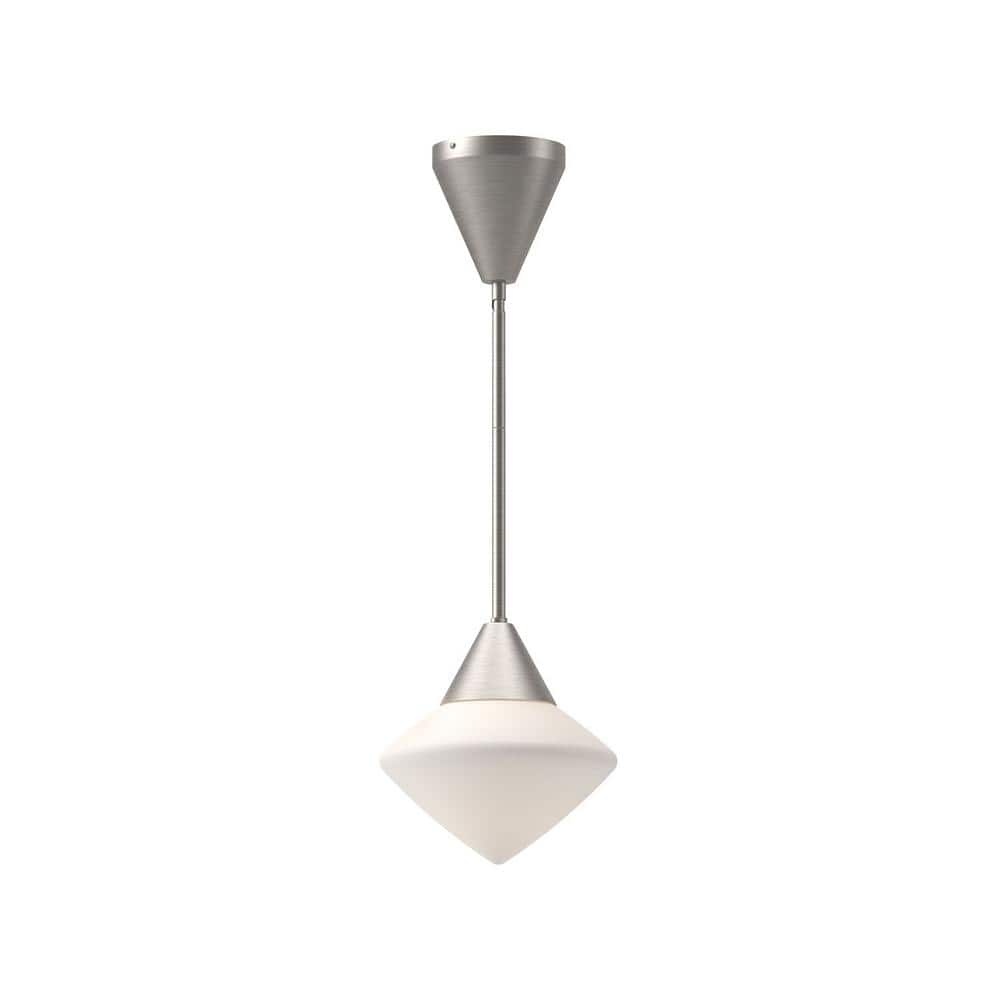 Nora Mini Star Silhouette Opal Matte Glass Pendant in Brushed Nickel