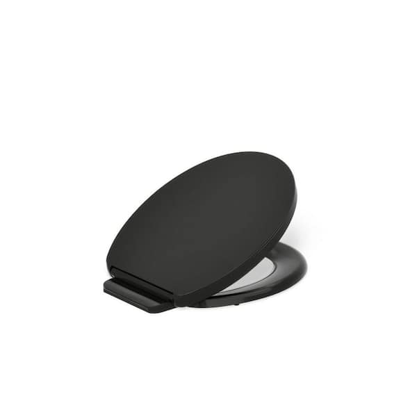 Impro Round Ready Latch Quiet-Close Toilet Seat in Black Black