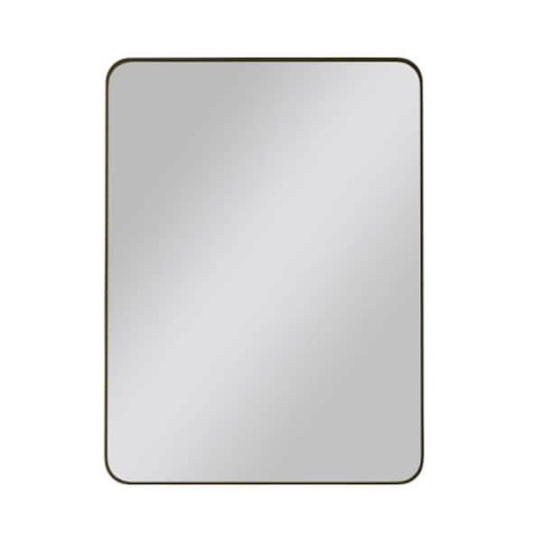 WarmieHomy 30 in. W x 40 in. H Rectangular Mirror Metal Framed Wall Mount Bathroom Vanity Mirror Dressing Mirror in Black