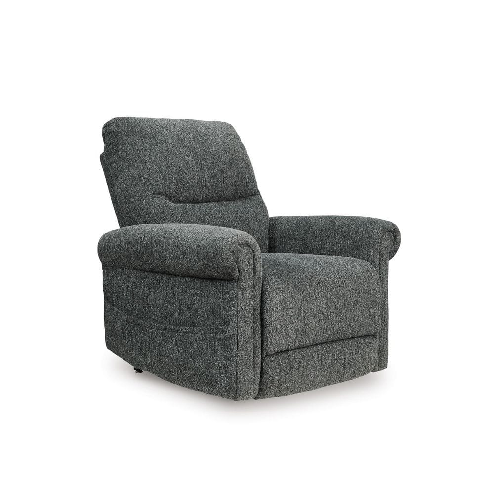 Aureta Gray Polyester Standard Power Recliner with Power Lift