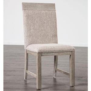 Burnett Stone Gray Polyester Upholstered Side Chairs Set of 2