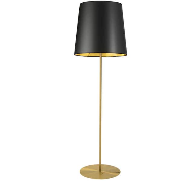 Dainolite Gabriela 1 Light Tripod Aged Brass Floor Lamp with Black
