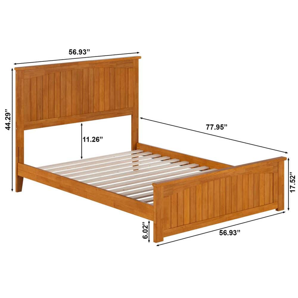 Nantucket White Full Solid Wood Frame Low Profile Platform Bed with Matching Footboard and USB Device Charger - thumbnail 3