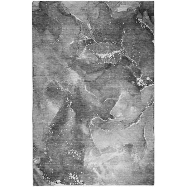 Dream Shag Premium Machine Washable Abstract ADS518 Gray 3 ft. x 5 ft. Area Rug