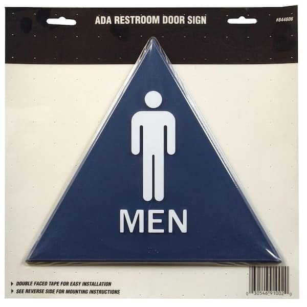 Hillman Blue Plastic Triangle California A.D.A. Men Sign