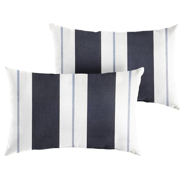 SORRA HOME Sunbrella Relate Harbor Rectangle Indoor/Outdoor Lumbar Pillow (2-Pack)