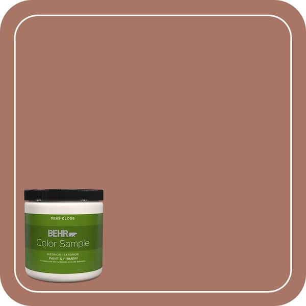BEHR PREMIUM PLUS 8 oz. #MQ1-60 Sienna Semi-Gloss Interior/Exterior Paint & Primer Color Sample