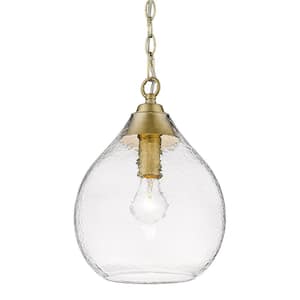 Ariella 1-Light Brushed Champagne Bronze Mini Pendant with Glass Shade