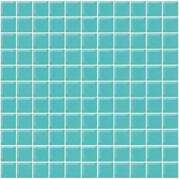 Apollo Tile Aqua 4 in. x 5 in. Polished Glass Mosaic Tile Sample (0.13 sq. ft./Piece)