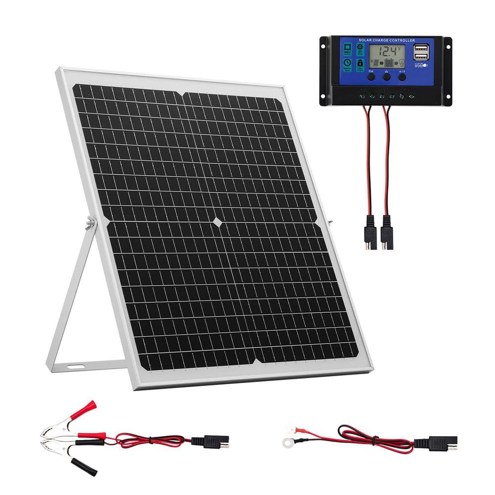 30W 12V Solar Panel Battery Charger, Trickle Charger Maintainer with MPPT Controller & Mount Bracket, IP67 Waterproof price history on PriceWatchPro