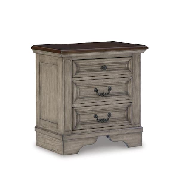 Lodenbay Brown/Gray 3-Drawers 27.13 in. W Nightstand