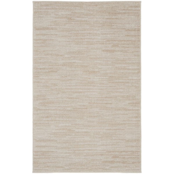 Beige, Ivory 3 ft. x 5 ft. Woven Polypropylene Indoor/Outdoor Area Rug