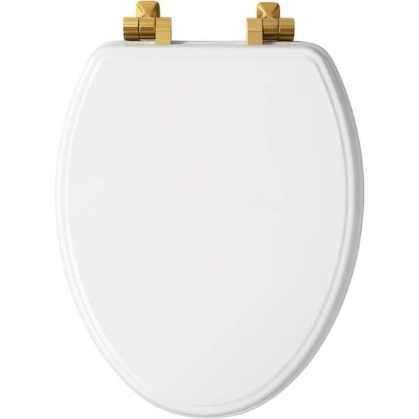 Bristol Brass ホワイト BEMIS Weston Elongated Soft Close Enameled Wood Never Loosens