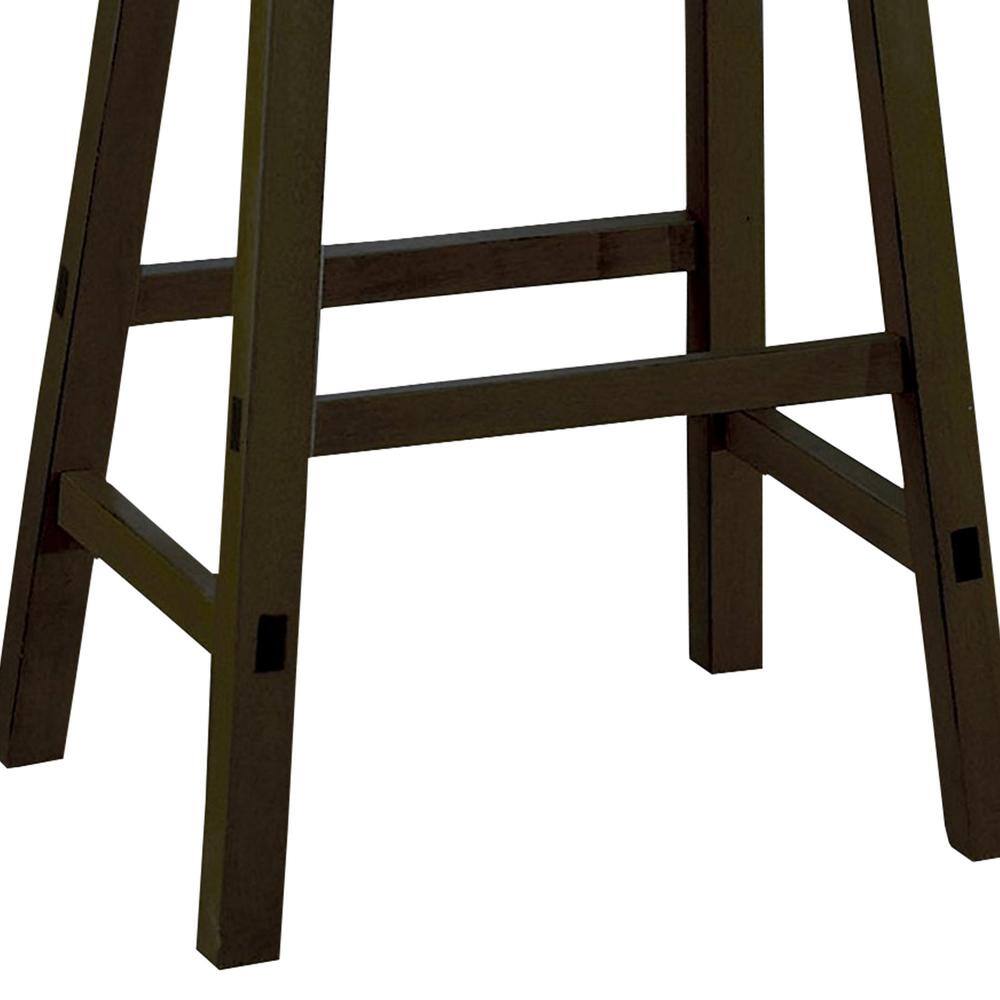 Black 29" Backless Saddle Wood Counter Stool