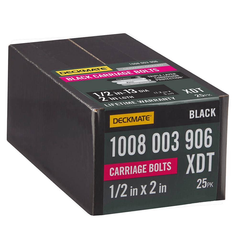 1/2 in.-13 x 2 in. Black Deck Exterior Carriage Bolt (25-Pack) price history on PriceWatchPro