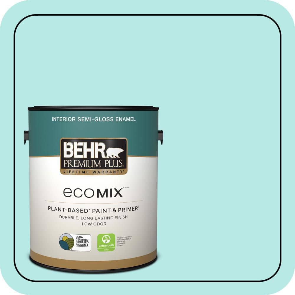 1 gal. #P450-2 Tahitian Breeze Semi-Gloss Enamel EcoMix Plant-Based Interior Paint & Primer price history on PriceWatchPro
