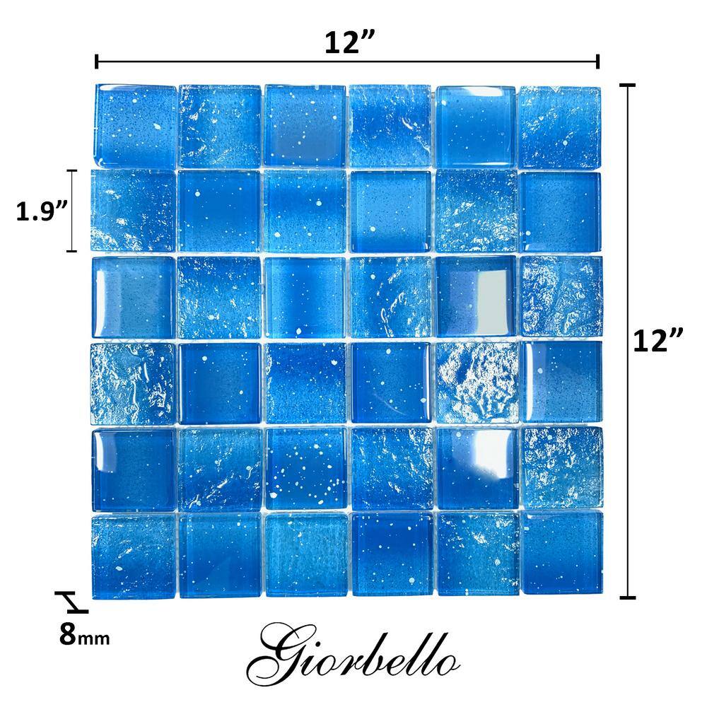 Ocean Whisper Blue Glass Mosaic Wall Tile