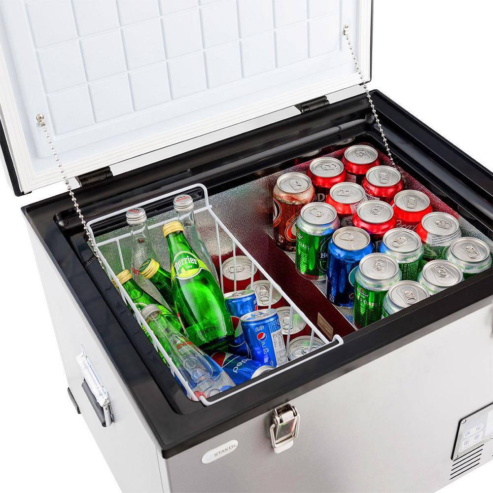 Compact Black and Gray Smart RV Refrigerator Freezer