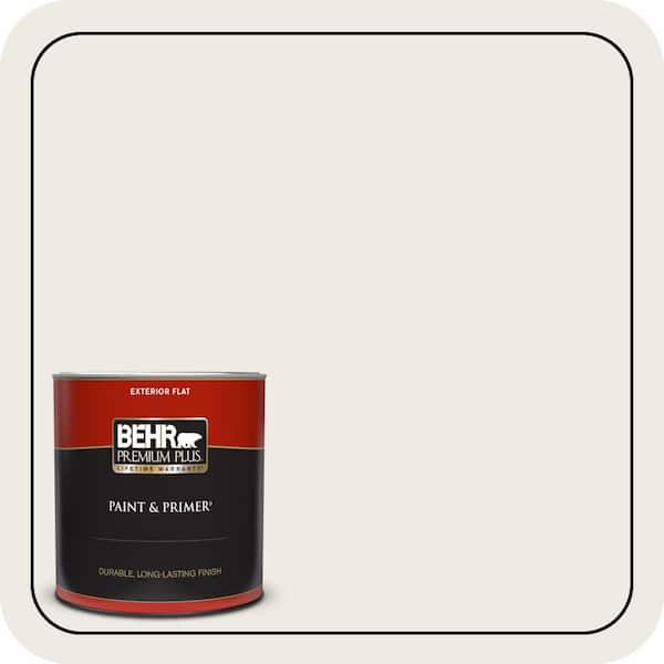BEHR PREMIUM PLUS 1 Qt. #GR-W08 Arcade White Flat Exterior Paint & Primer