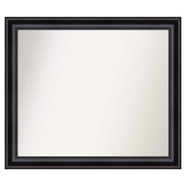 Amanti Art Grand Black 43.75 in. W x 37.75 in. H Custom Non-Beveled Recycled Polystyrene Framed Bathroom Vanity Wall Mirror