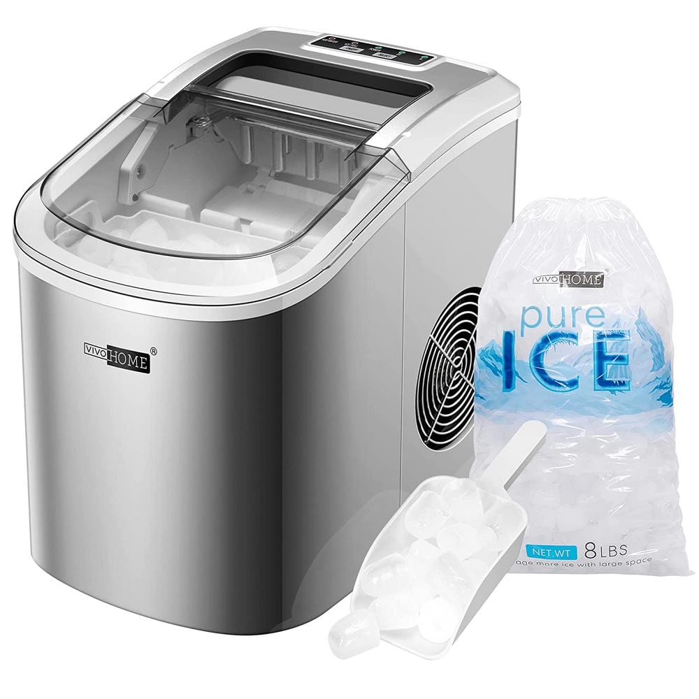 VIVOHOME 27lbs/Day Electric Portable Ice Cube Maker with Hand Scoop and  Self Cleaning Function in Sliver X0036UW1UJ - The Home Depot