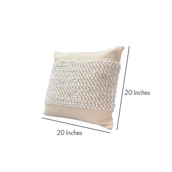 Allyson Square Pillow Cover & Insert Etta Avenue Color: White/Cream, Size: 20 x 20