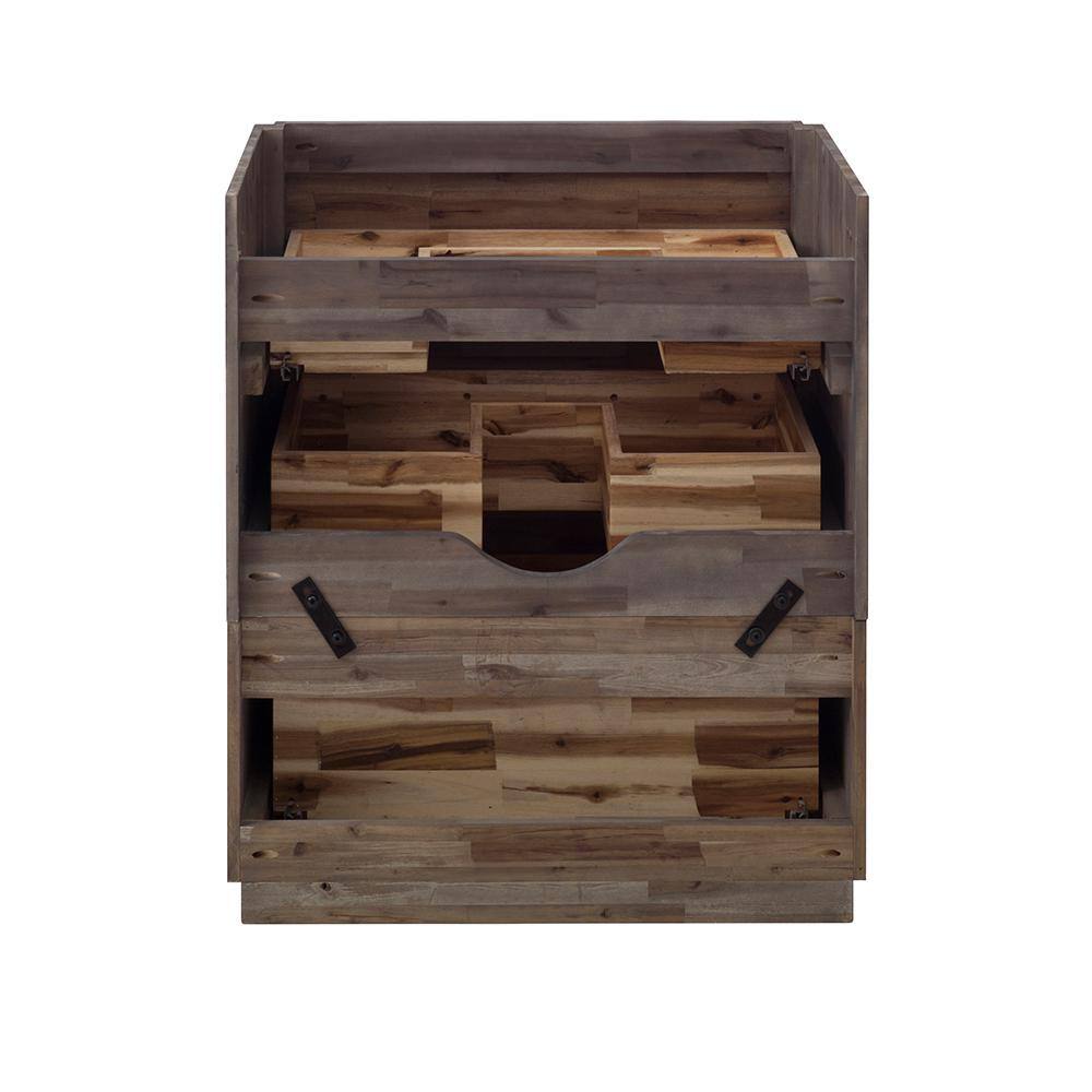 Formosa 29" Dark Brown Acacia Wood Freestanding Vanity Base