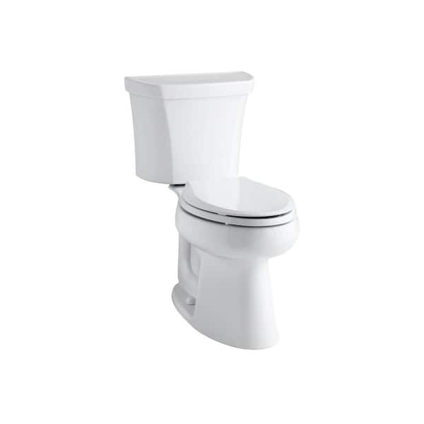 KOHLER Highline Comfort Height 2-Piece 1.28 GPF Single Flush Elongated Toilet in White, Seat Not Included