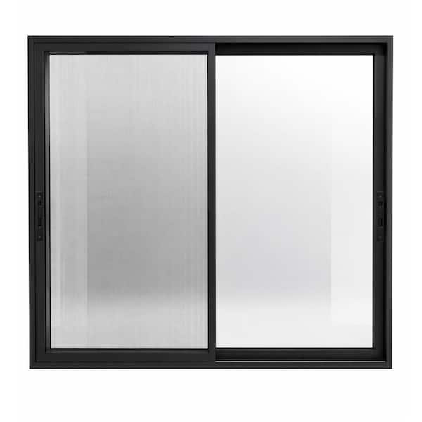 96 x 80 156 Series Sliding Door - High Track - Active 2p - With Screen - Black