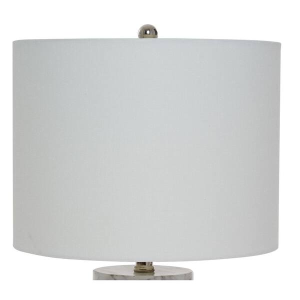 Cresswell 24.5 in. Faux Marble Table Lamp with White Shade 20640