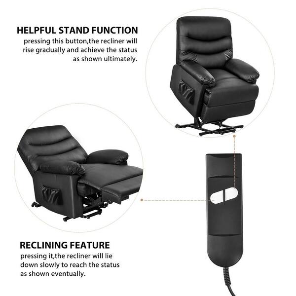 merax black power recliner and lift chair