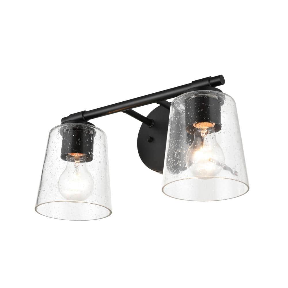 Contemporary Bell-Shaped Black Vanity Light, 15 in Width