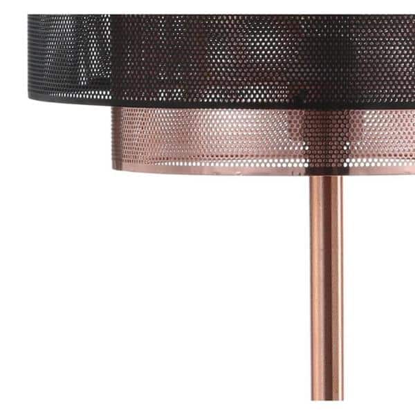 Tribeca Dual-Finish 60.5" Copper & Black Mesh LED Floor Lamp