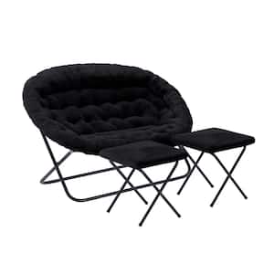 Black Fabric/Black Frame Fabric Accent Chair