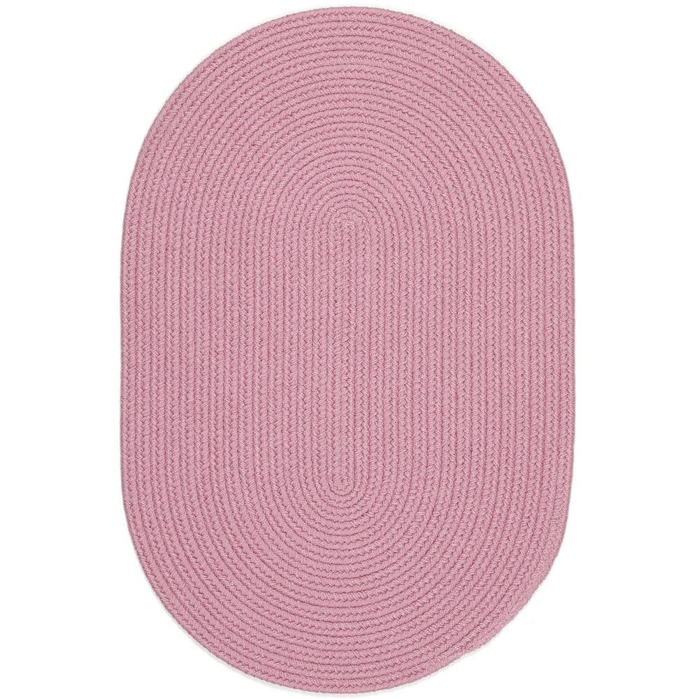 Rhody Rug Joy Braids Solid Pink 3 ft. x 5 ft. Oval Indoor/Outdoor