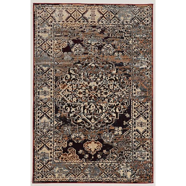 Crop Nain Beige and Blue 9 ft. x 12 ft. Area rug