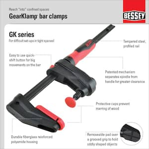 GearKlamp 12 in. Capacity Fast-Action Bar Clamp with 2-3/8 in. Throat Depth