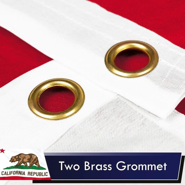 3 ft. x 5 ft. Printed 100D Polyester California State Flag with Brass Grommets