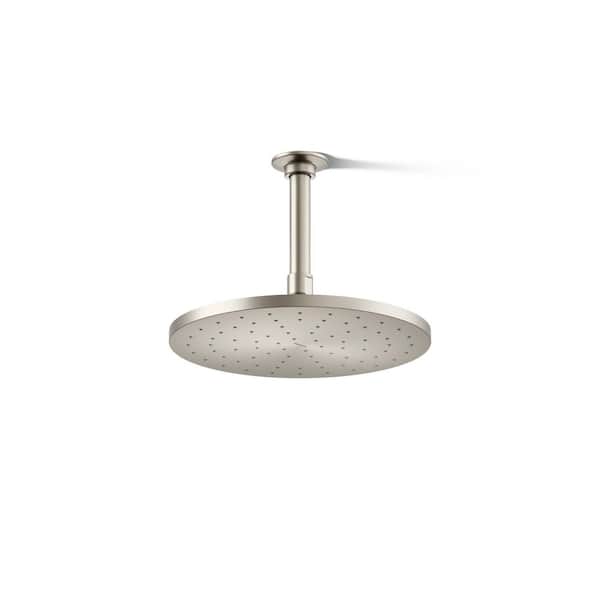 KOHLER 1-Spray 10 in. Single Ceiling Mount Fixed Rain Shower Head in Brushed Nickel