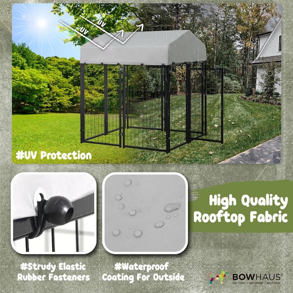 BOWHAUS 54.5 in. x 47.2 in. x 47.2 in. Small Metal Frame Dog