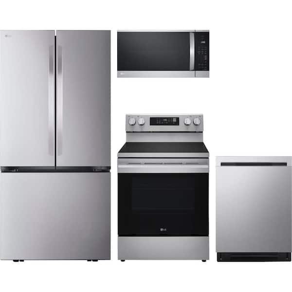 21 cu. ft. Counter Depth French Door Refrigerator with 5 Element Freestanding Electric Range & Dishwasher with 3rd Rack
