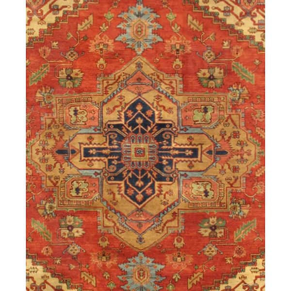 Serapi Rust 12 ft. x 18 ft. Oriental Lamb's Wool Area Rug