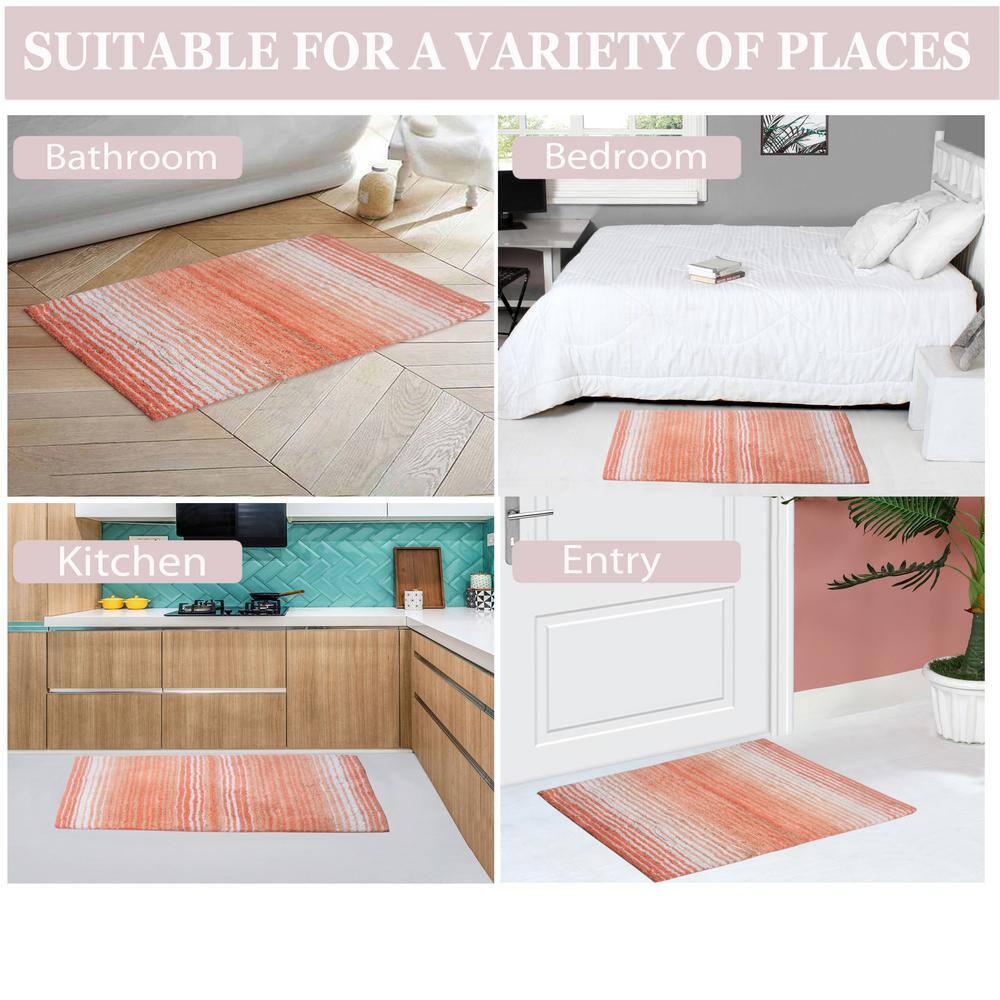 Coral Cotton 3-Piece Bathroom Rug Set with Contour