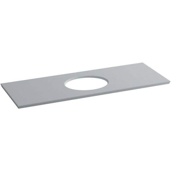 KOHLER Solid/Expressions 61.625 in. Solid Surface Vanity Top in Ice Grey Expressions without Basin