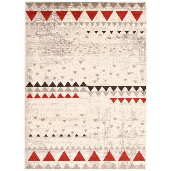 Bordered eCarpet Gallery Red Area Rug 357742 2'10 x 4'7 