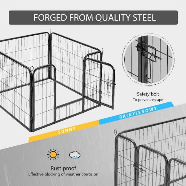  S AFSTAR 16 Panels Metal Dog Playpen, 48 Height Dog Fence  Exercise Pen with Doors for Large Medium Small Dogs Rabbits Cats, Foldable  Pet Puppy Playpen for Indoor & Outdoor