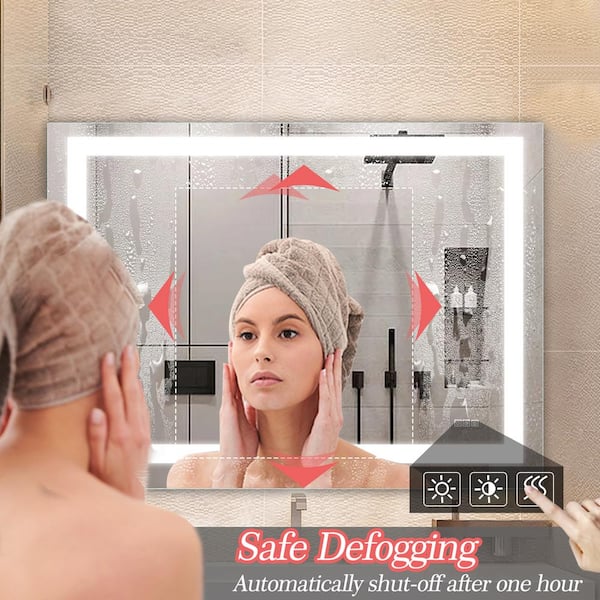 48 in. x 36 in. LED Bathroom Mirror with Light Dimmable Wall Mirrors with Anti-Fog