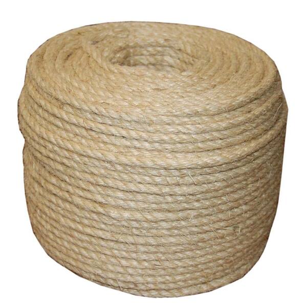 ATERET 1/4 Inch X 600 Feet Twisted Manila Rope, 3 Strand Natural