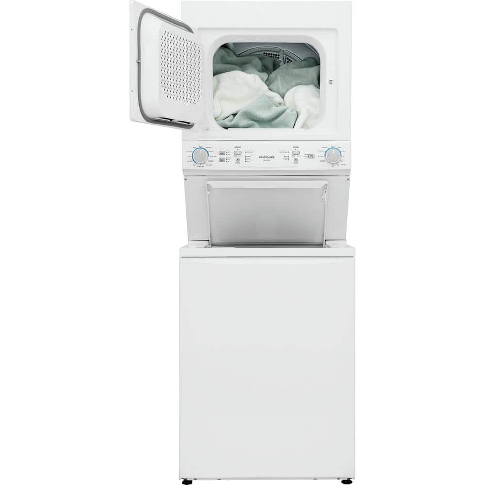 White Electric Stacked Washer and Dryer Combo