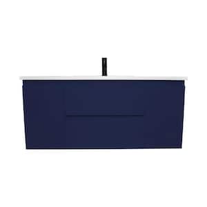 Salt 48 in. W x 20 in. D Bath Vanity in Navy with Acrylic Vanity Top in White with White Basin